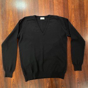 Saint Laurent Paris Cashmere V Neck Black Sweater